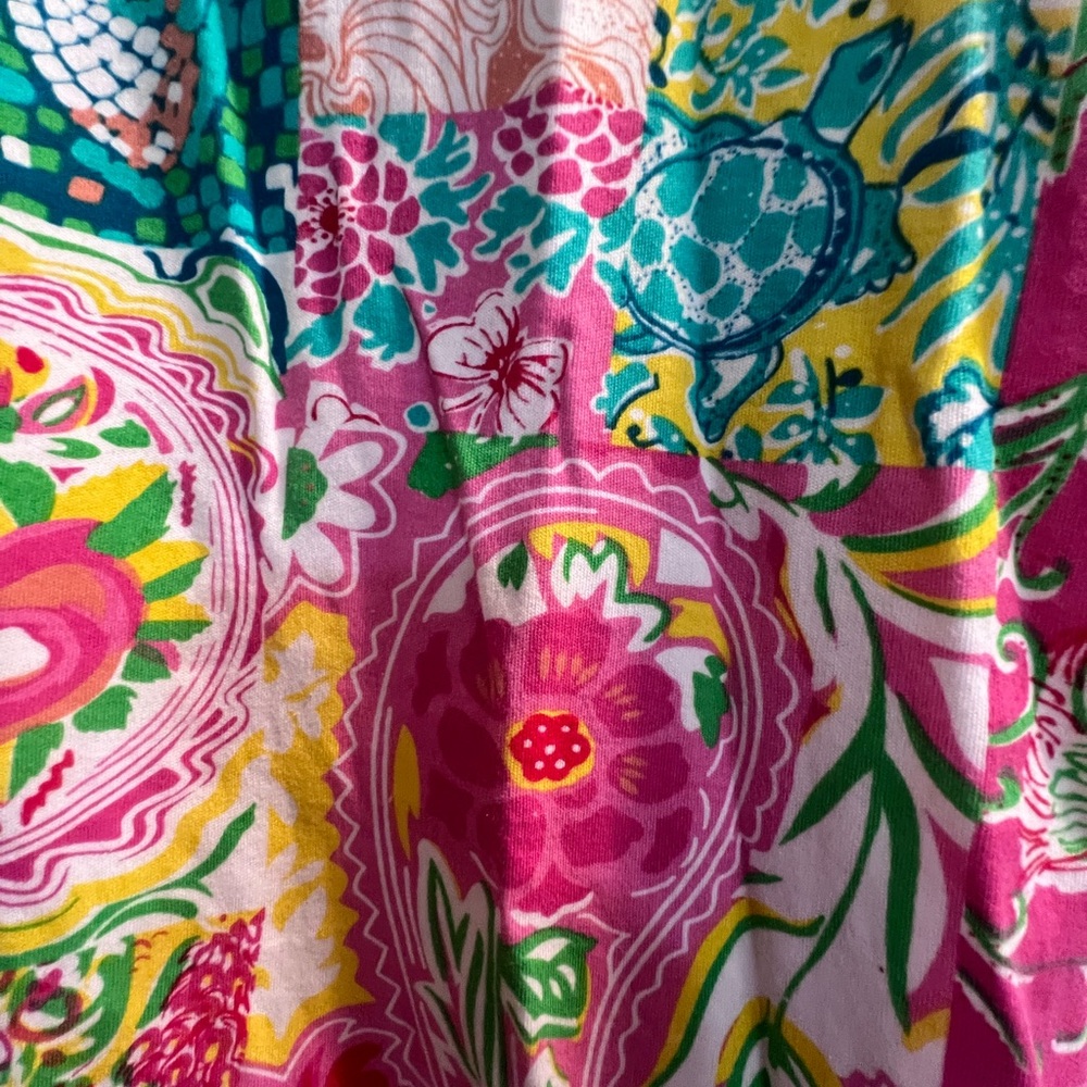 Colorful Floral Patterned Fabric sleeveless cotton swim cover up dress.